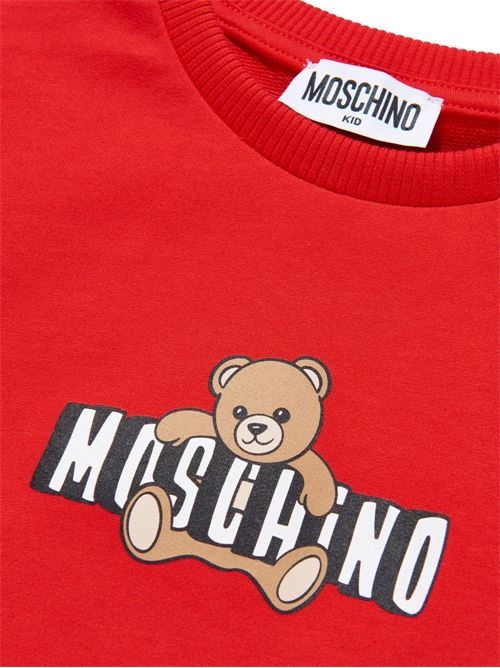 Abito bambina Moschino rosso con logo Teddy Bear MOSCHINO KID-TEEN | HDV0HLLCA1950109